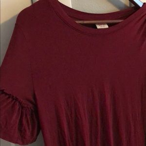 Women’s Burgundy T-Shirt Dress